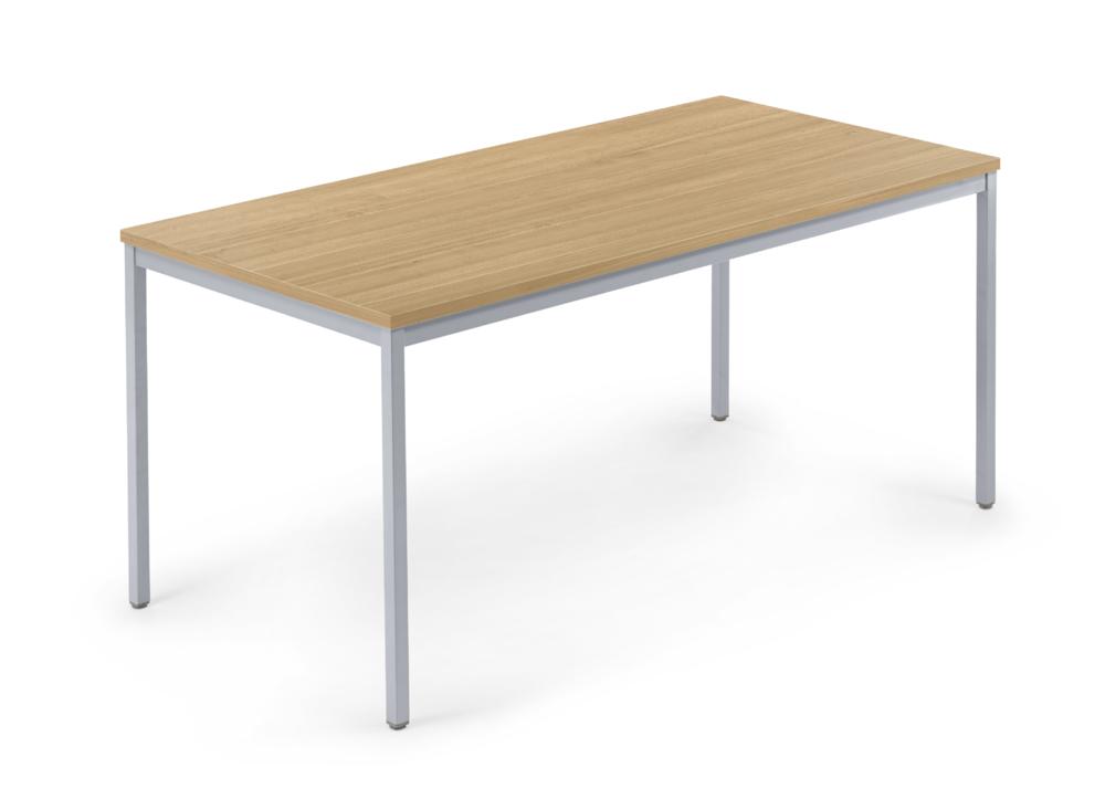 Konferenztisch MODUL | Eiche hell | 1800 | 800 | Alusilber RAL 9006 | Rechteck