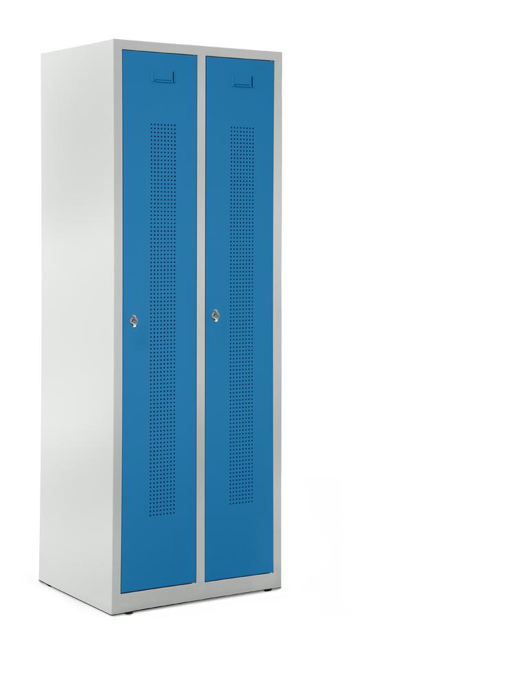 Garderobenspinde SYSTEM SP1 bodenstehend | Lichtblau RAL 5012 | Bodenstehend | 300 | Drehriegelverschluss