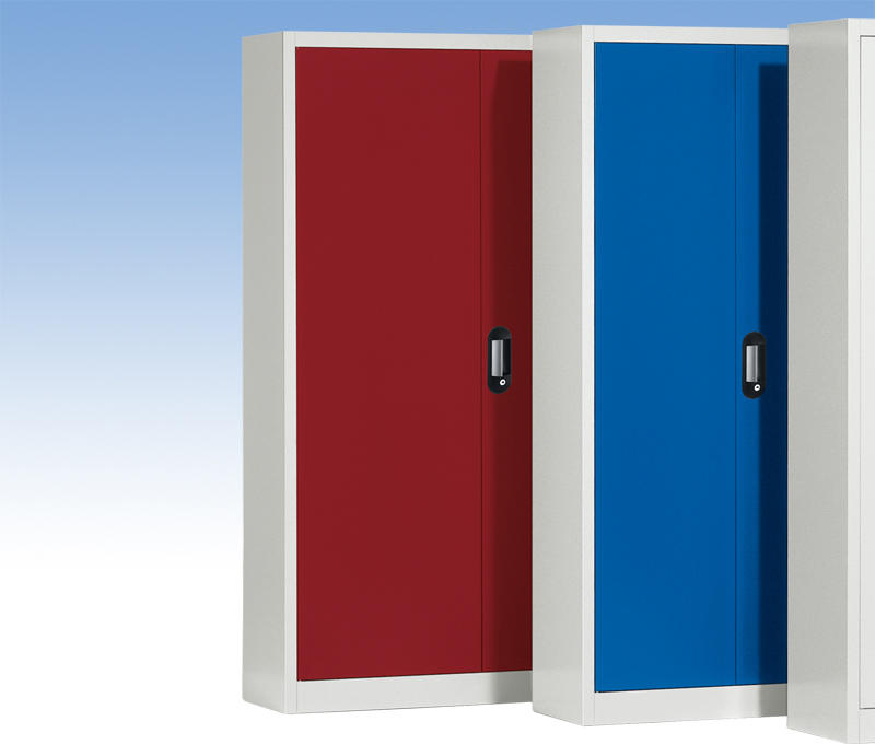 Flügeltüren-Stahlschrank ERGO LOCK 4 | Rubinrot RAL 3003 | 1200 | 500