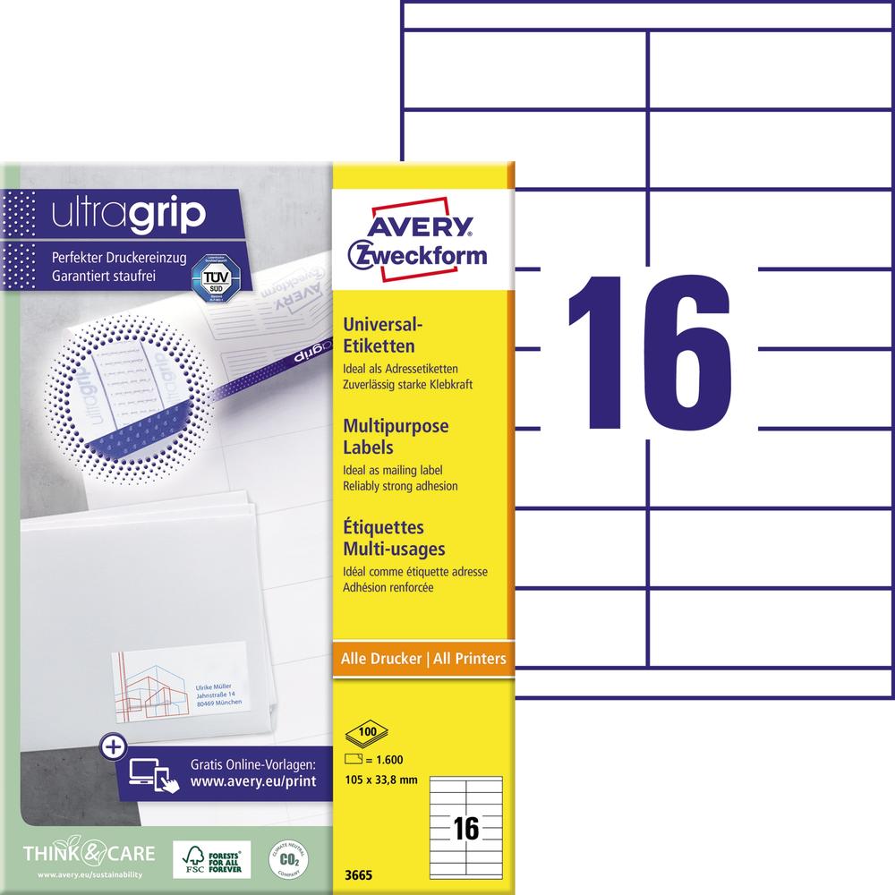 Avery Zweckform Universaletikett 3665 105x33,8mm