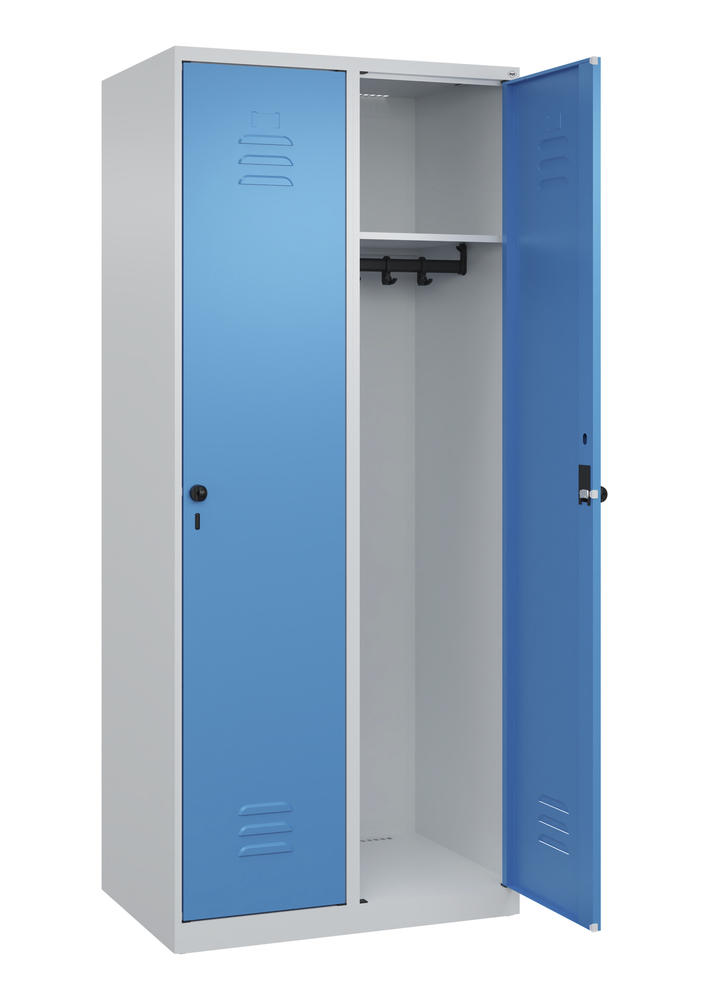 Garderoben-Stahlspind CLASSIC PLUS, bodenstehend | Lichtblau RAL 5012 | Bodenstehend | Lichtgrau RAL 7035 | 400 | 2