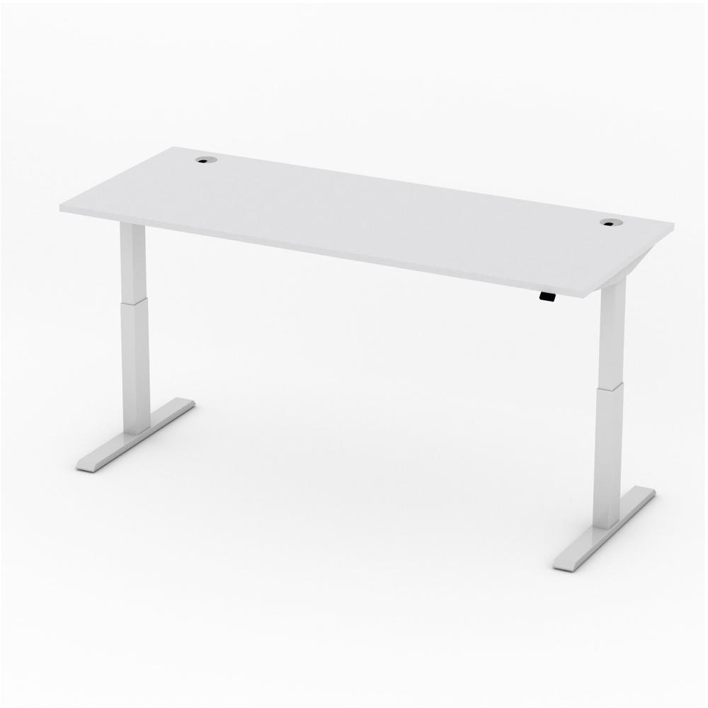 Höhenverstellbarer Schreibtisch Basic EVO | Lichtgrau | 2000 | Alusilber | 715-1205