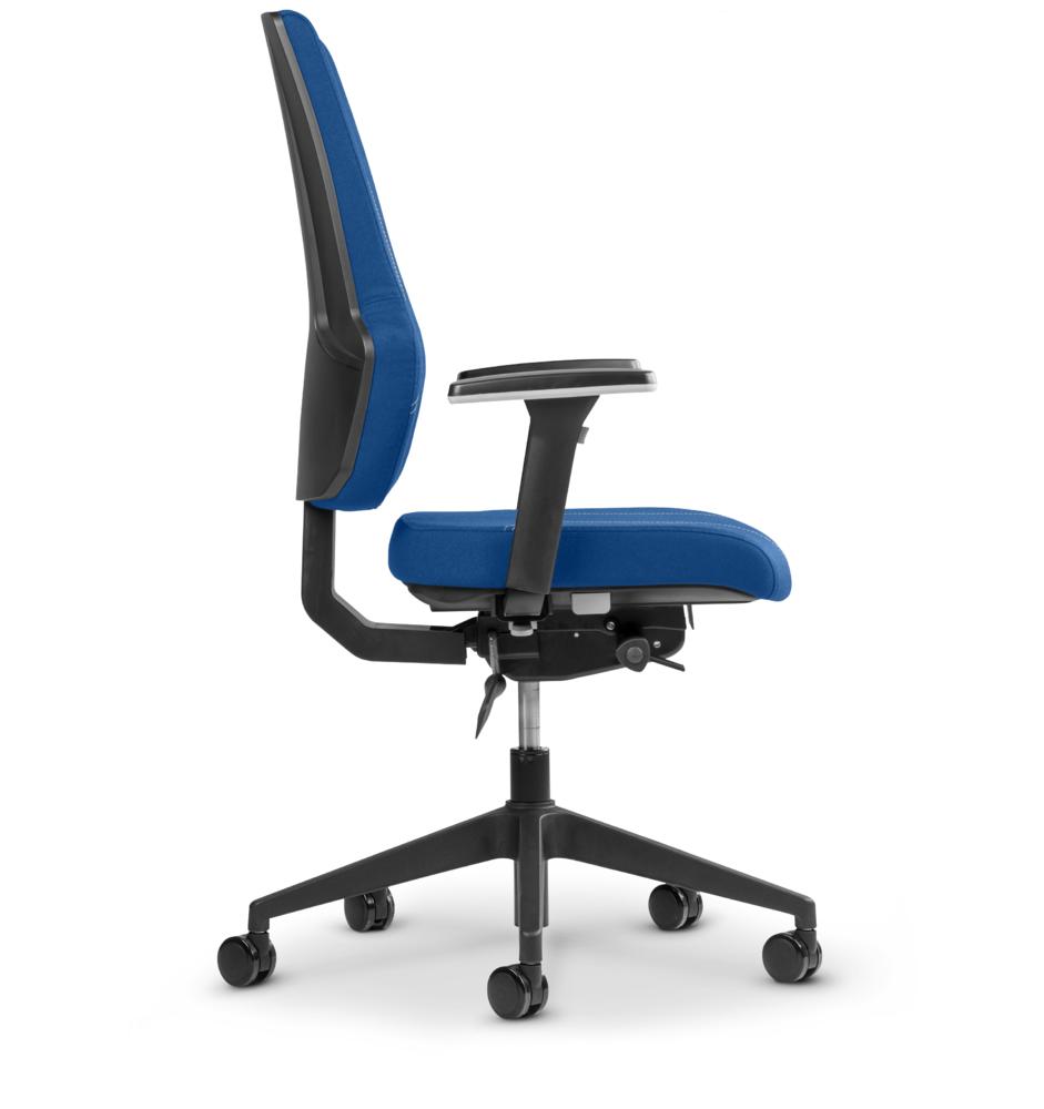 Bürostuhl AMATO | Blau | Schwarz | ohne Kopfstütze