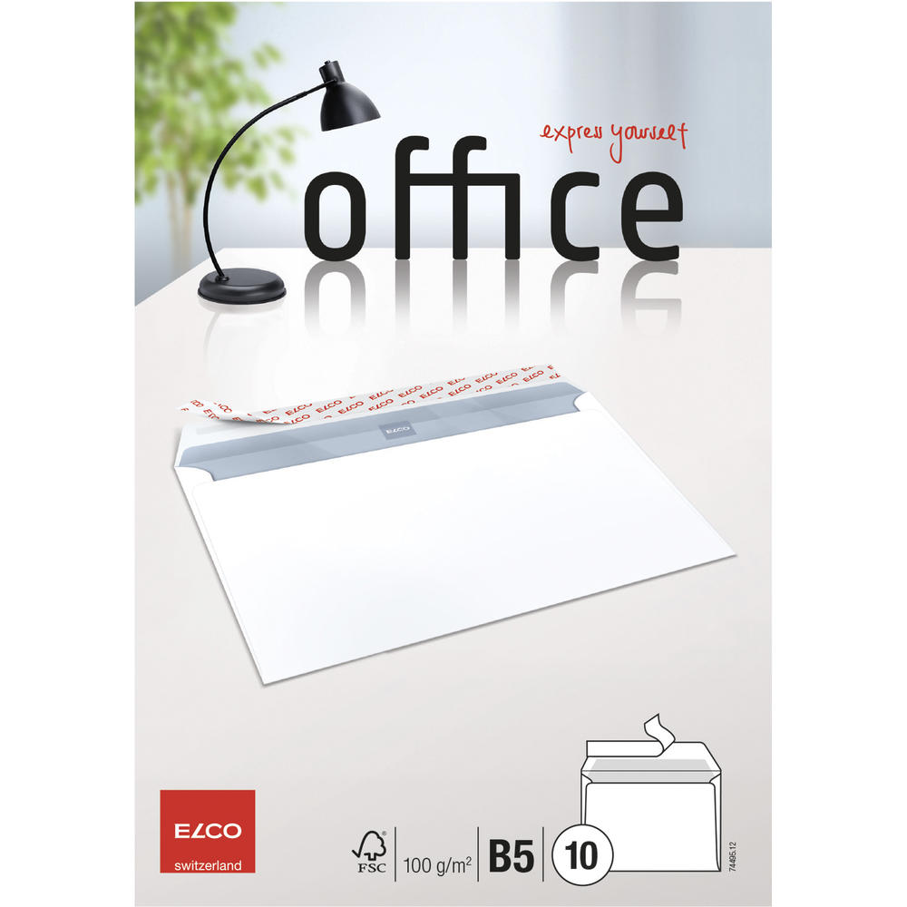 ELCO Briefumschlag Office 7449512 B5 oF hk weiß 10