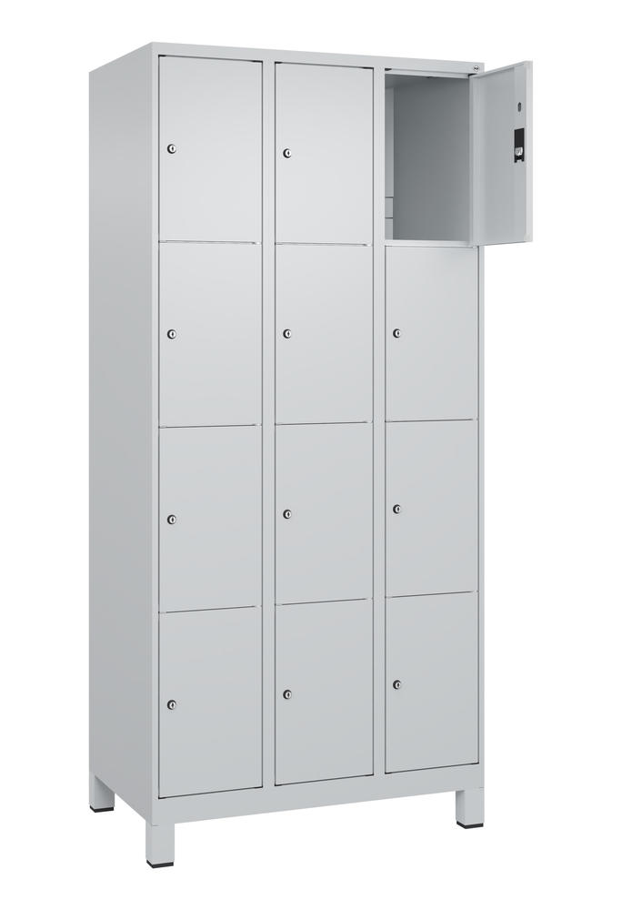 Schließfachschrank CLASSIC PLUS, mit Füßen | Lichtgrau RAL 7035 | mit Füßen | Lichtgrau RAL 7035 | 300 | 3 | 12