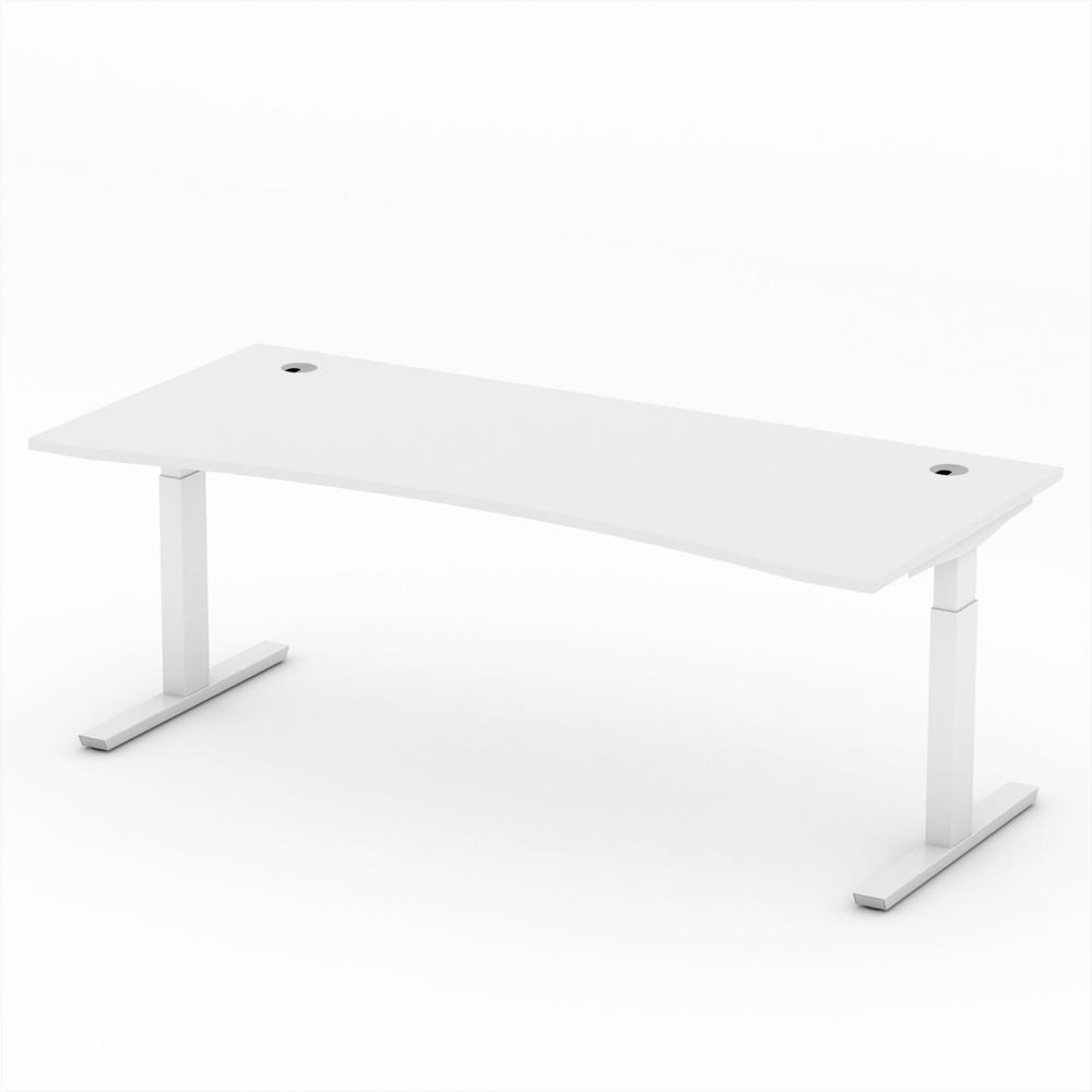 Schreibtisch Cockpit T-Fuß PROFI MODUL | Weiß | 1800 | Weiß