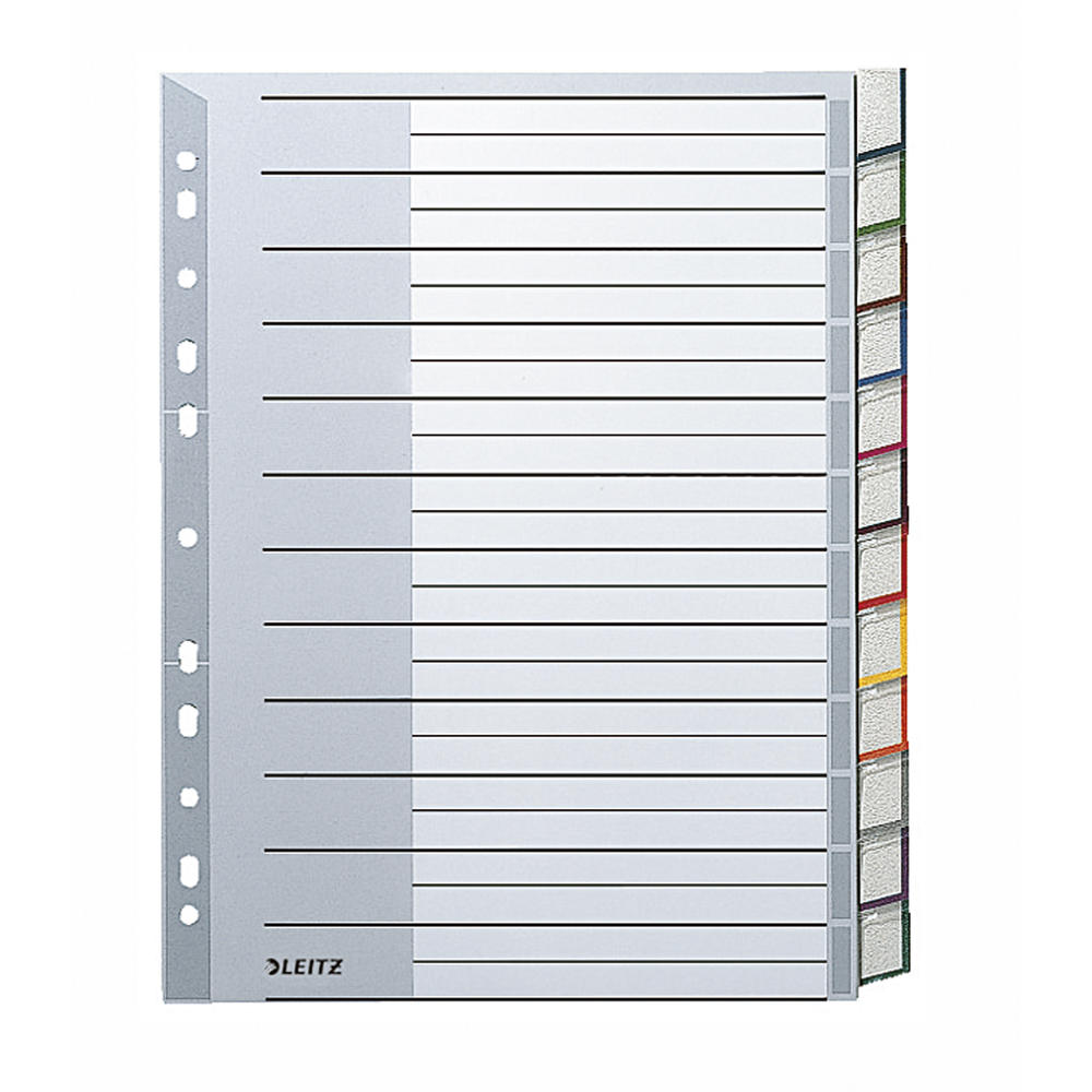 Leitz Register 12740000 blanko DIN A4 12teilig PP