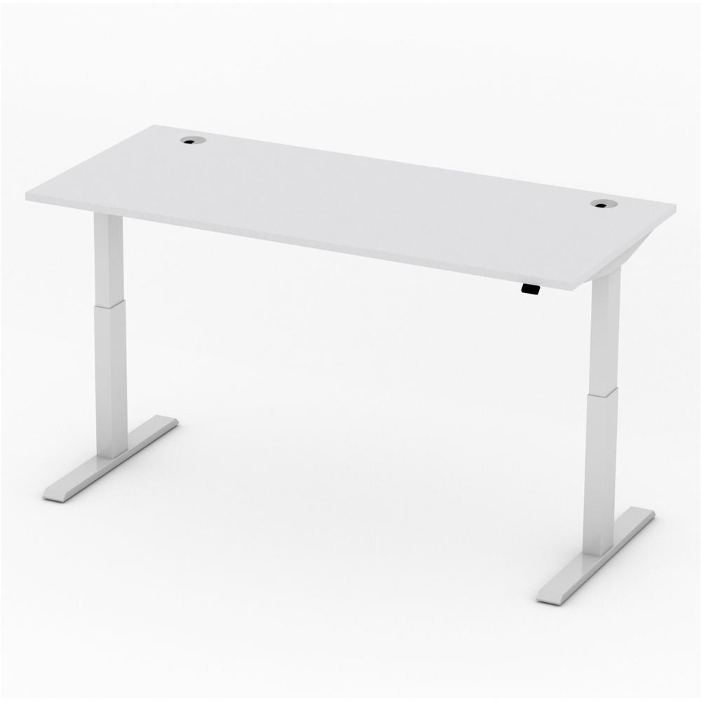 Höhenverstellbarer Schreibtisch Basic EVO | Lichtgrau | 1800 | Alusilber | 715-1205