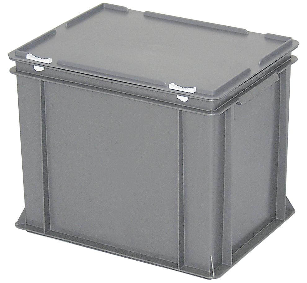 Euronorm-Behälter mit Deckel | Grau | B 300 x H 330 x L 400 mm | 31,00