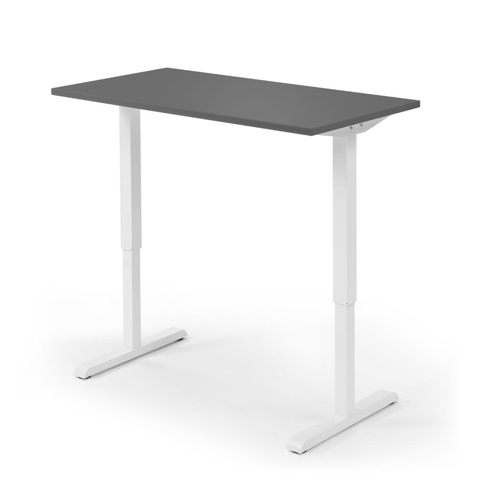 Höhenverstellbarer Schreibtisch Tiefe 650 mm | Anthrazit | 1600 | Weiß