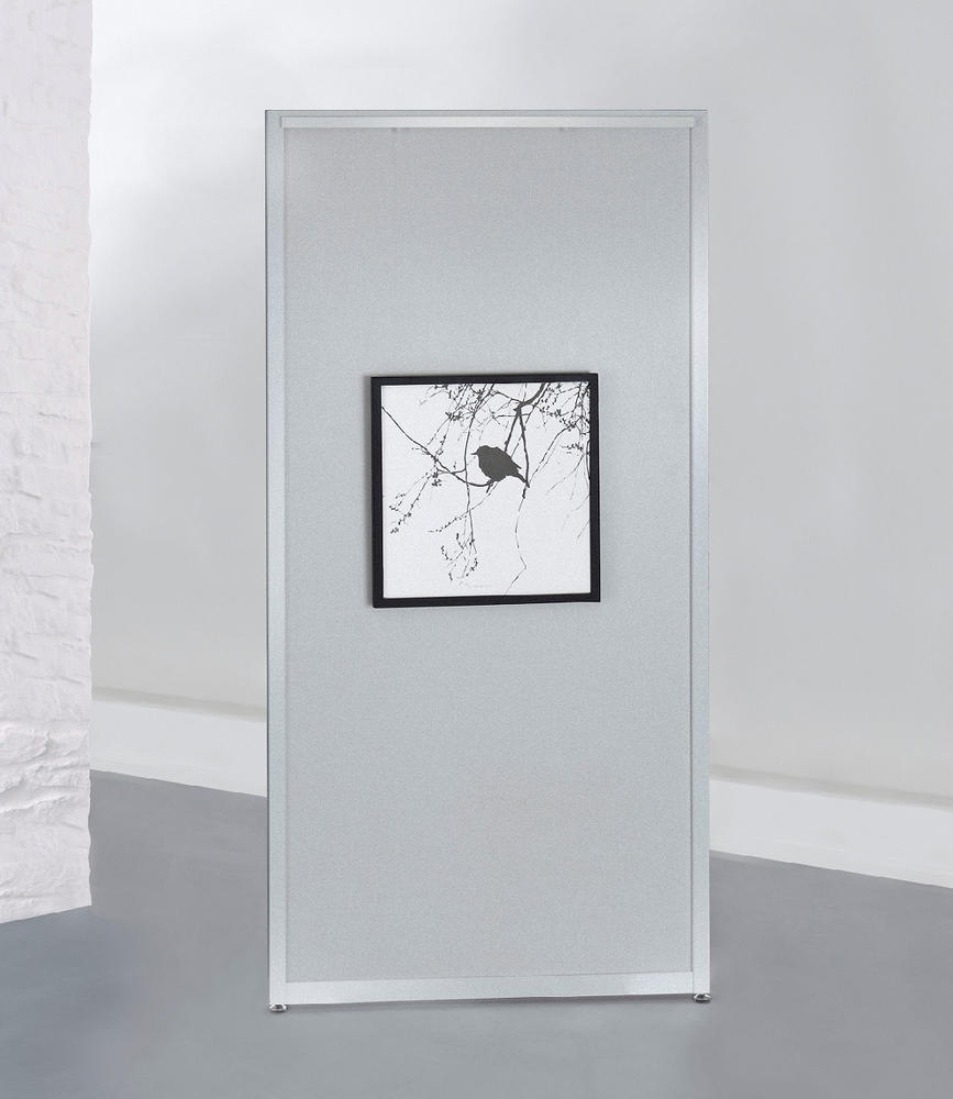 Ausstellungswand Aluminium silber | 1000 | MDF-Dekor silber