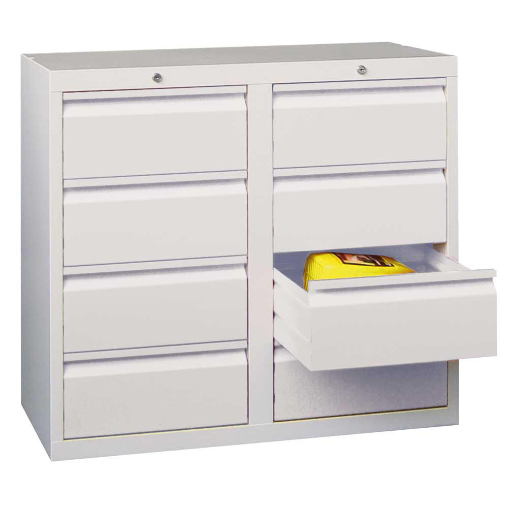 Schubladenschrank SB 200 | Lichtgrau RAL 7035 | 1000 | 8 Schübe