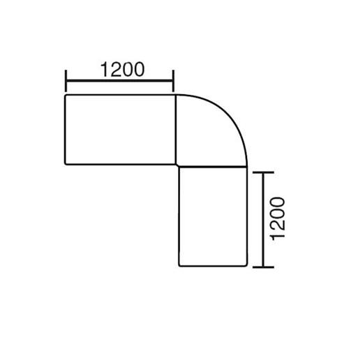 Winkelkombination Basic MULTI MODUL | Lichtgrau | 2400 | 2000 | Alusilber | Winkelkombination rund