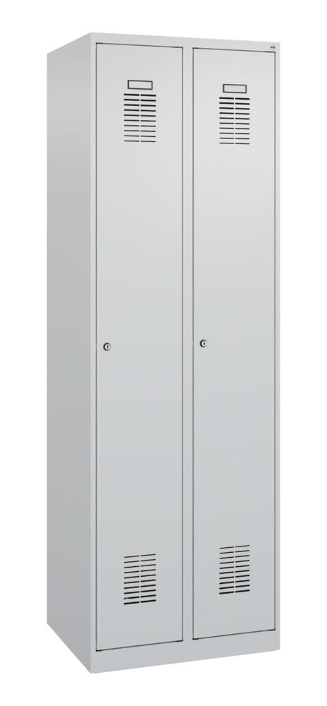 Garderobenspind Basic Plus | Lichtgrau RAL 7035 | 2 | Zylinderschloss
