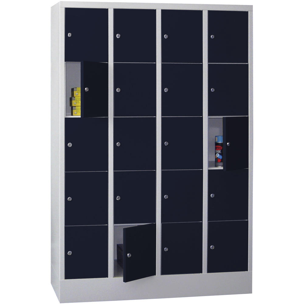 Schließfachschrank CLASSIC mit glatten Türen | Anthrazitgrau RAL 7016 | 300 | 4 | 20