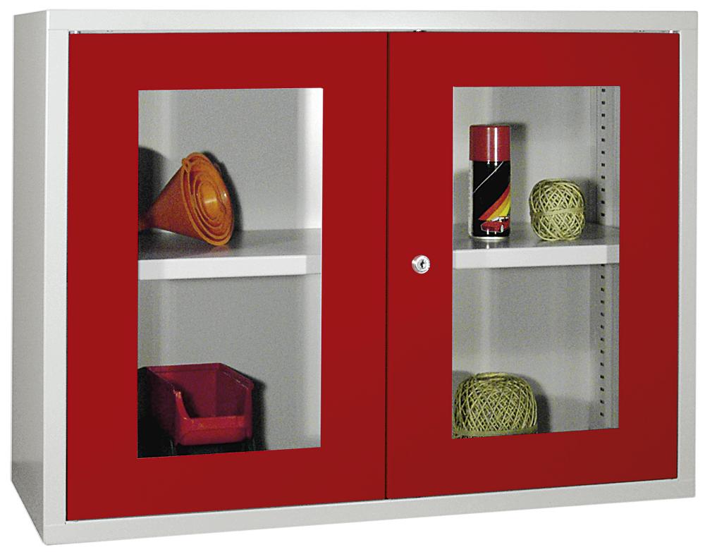 Flügeltüren-Hängeschrank | Rubinrot RAL 3003 | 800 | mit glatter Rückwand