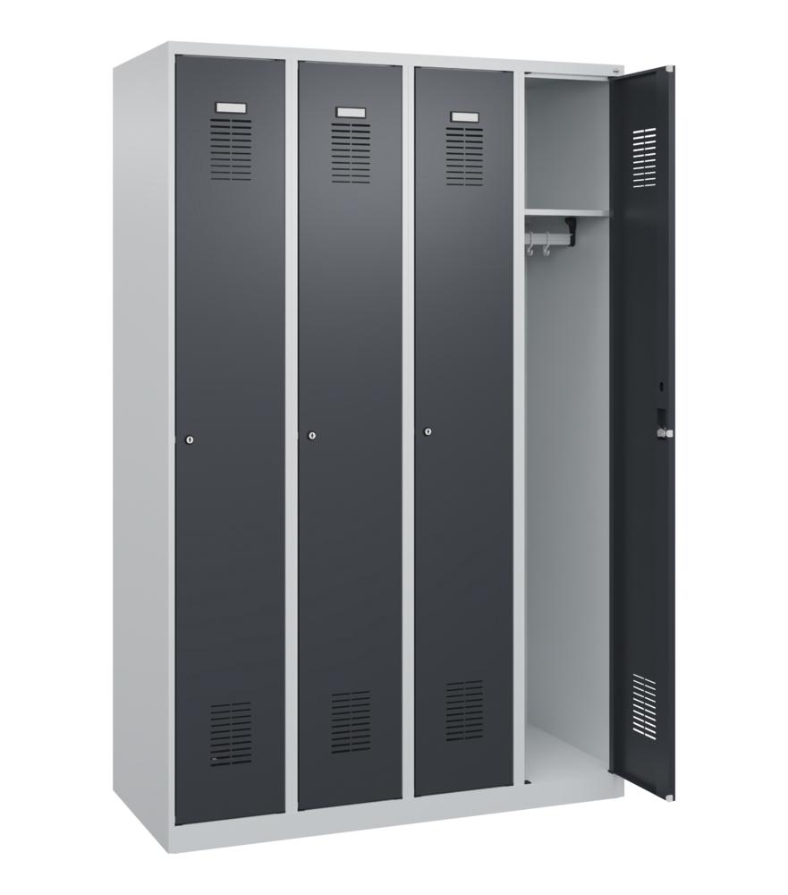 Garderobenspind Basic Plus | Anthrazitgrau RAL 7016 | 4 | Zylinderschloss