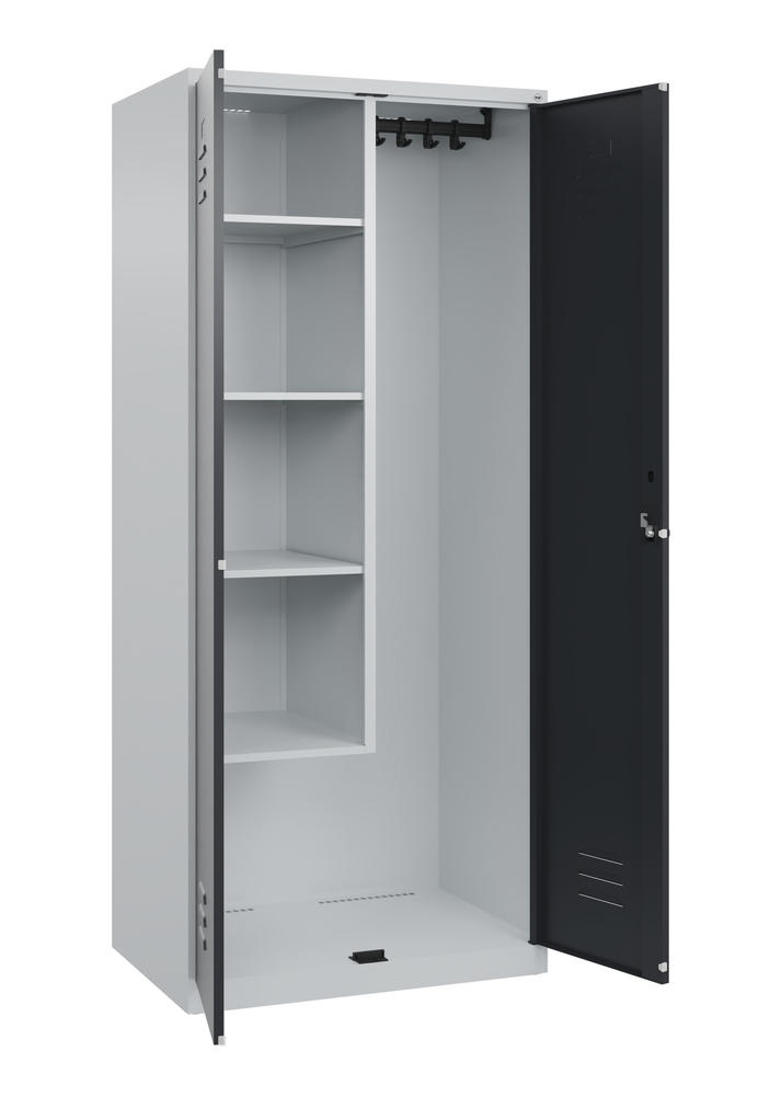 Putzmittelschrank, bodenstehend | Schwarzgrau RAL 7021 | Bodenstehend | Lichtgrau RAL 7035 | 400