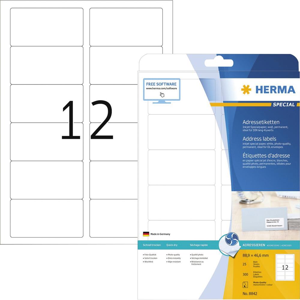 HERMA Adressetikett 8842 88,9x46,6mm matt ws 300