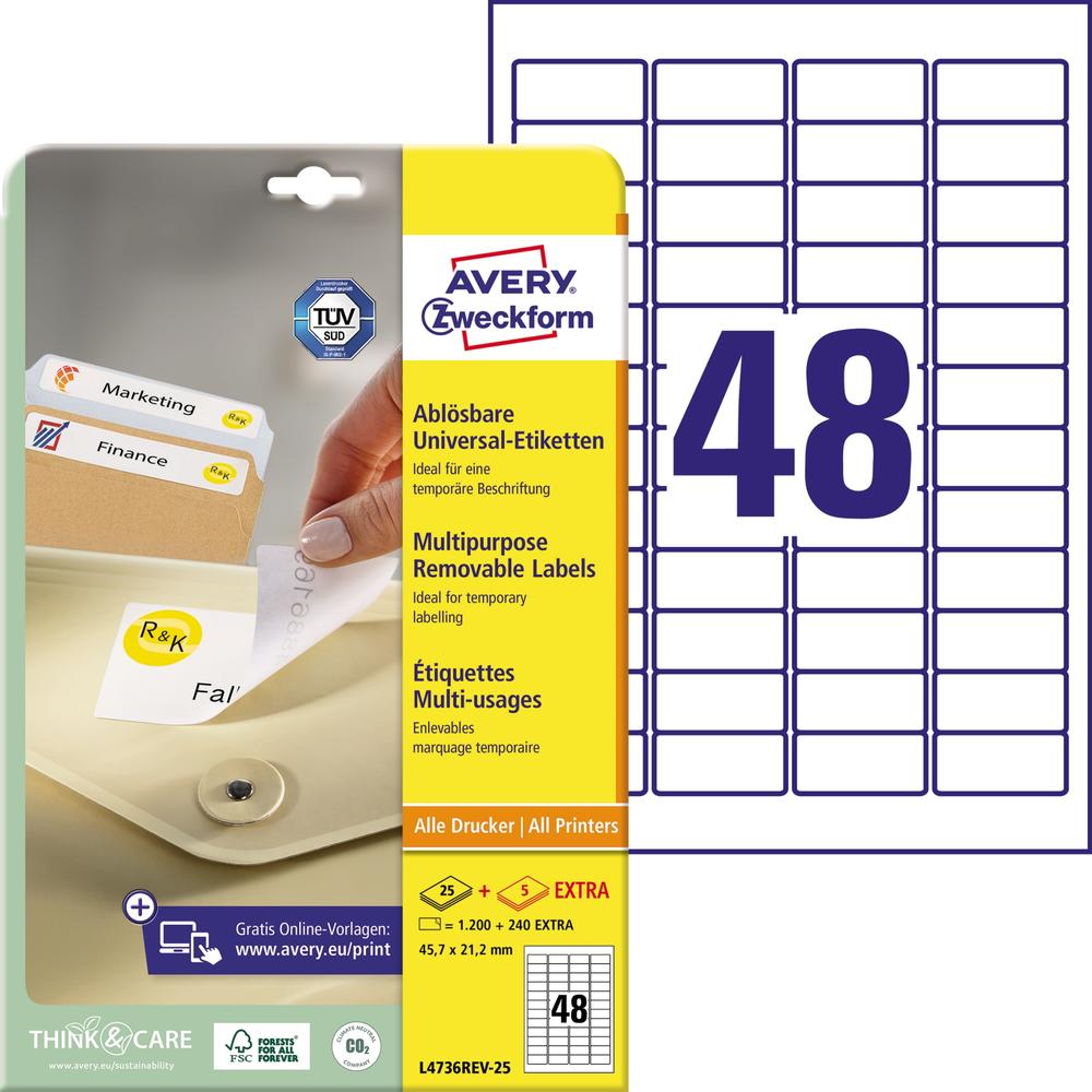 Avery Zweckform Etikett L4736REV-25 45,7x21,2mm
