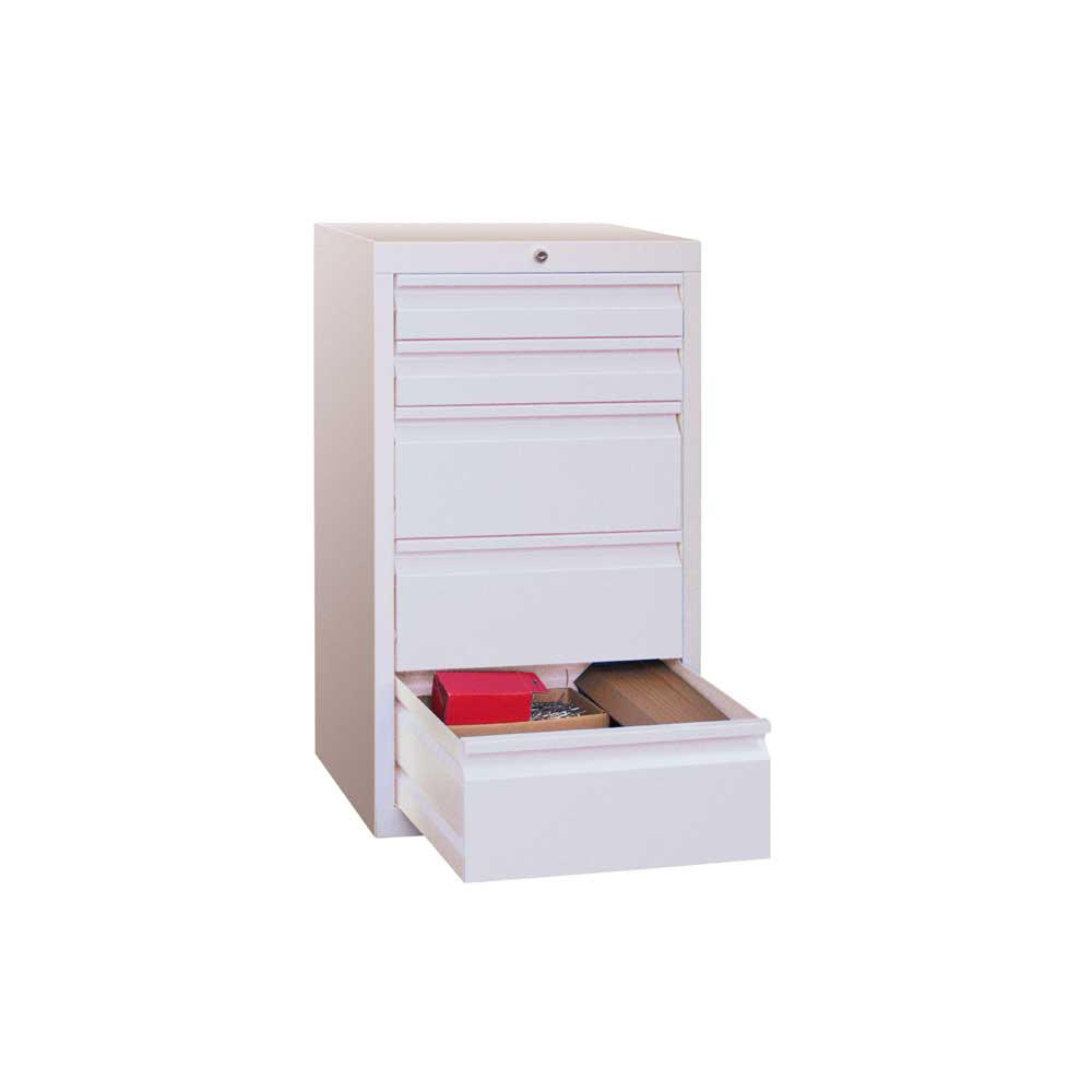Schubladenschrank SB 100 | Lichtgrau RAL 7035 | 500 | 5 Schübe