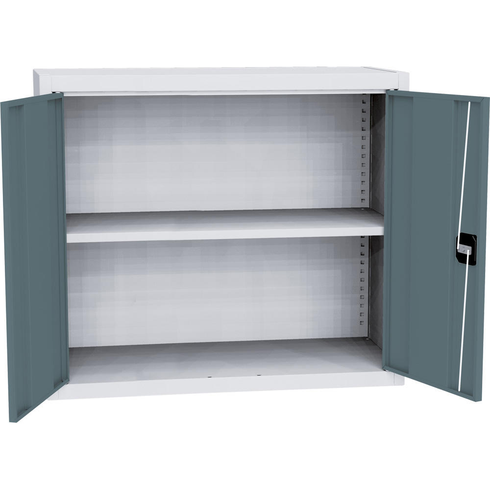 Werkstattschrank SERIE T 110 (Aufsatzschrank) | Blaugrau RAL 7031 | 950