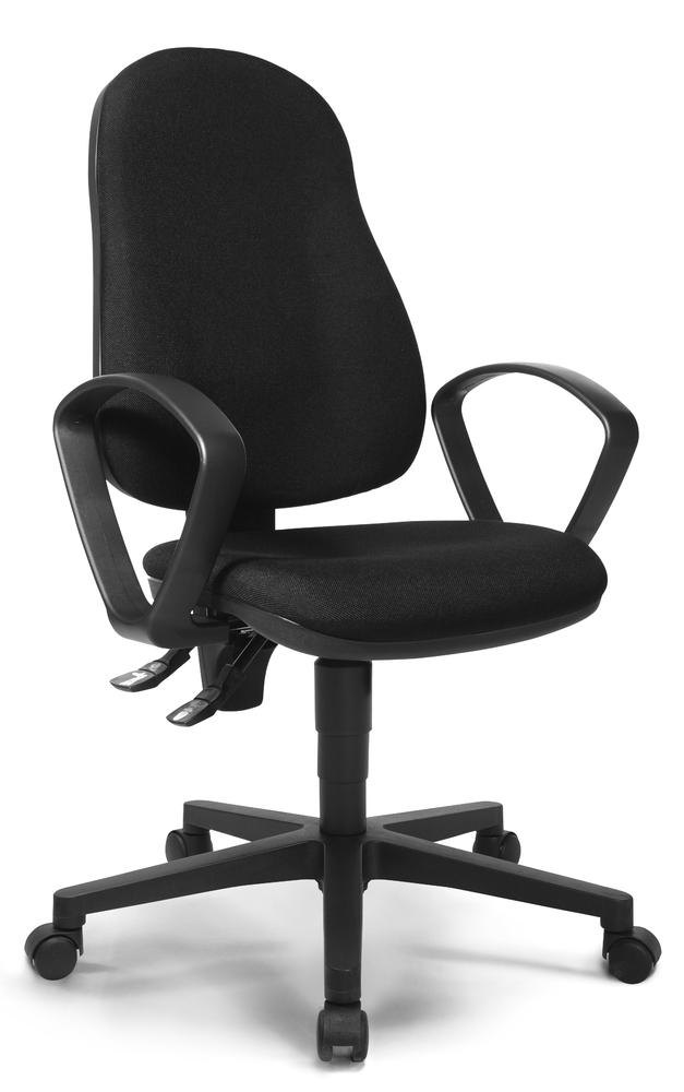 Bürostuhl COMFORT P mit Armlehnen | Schwarz | Schwarz | feste Armlehnen