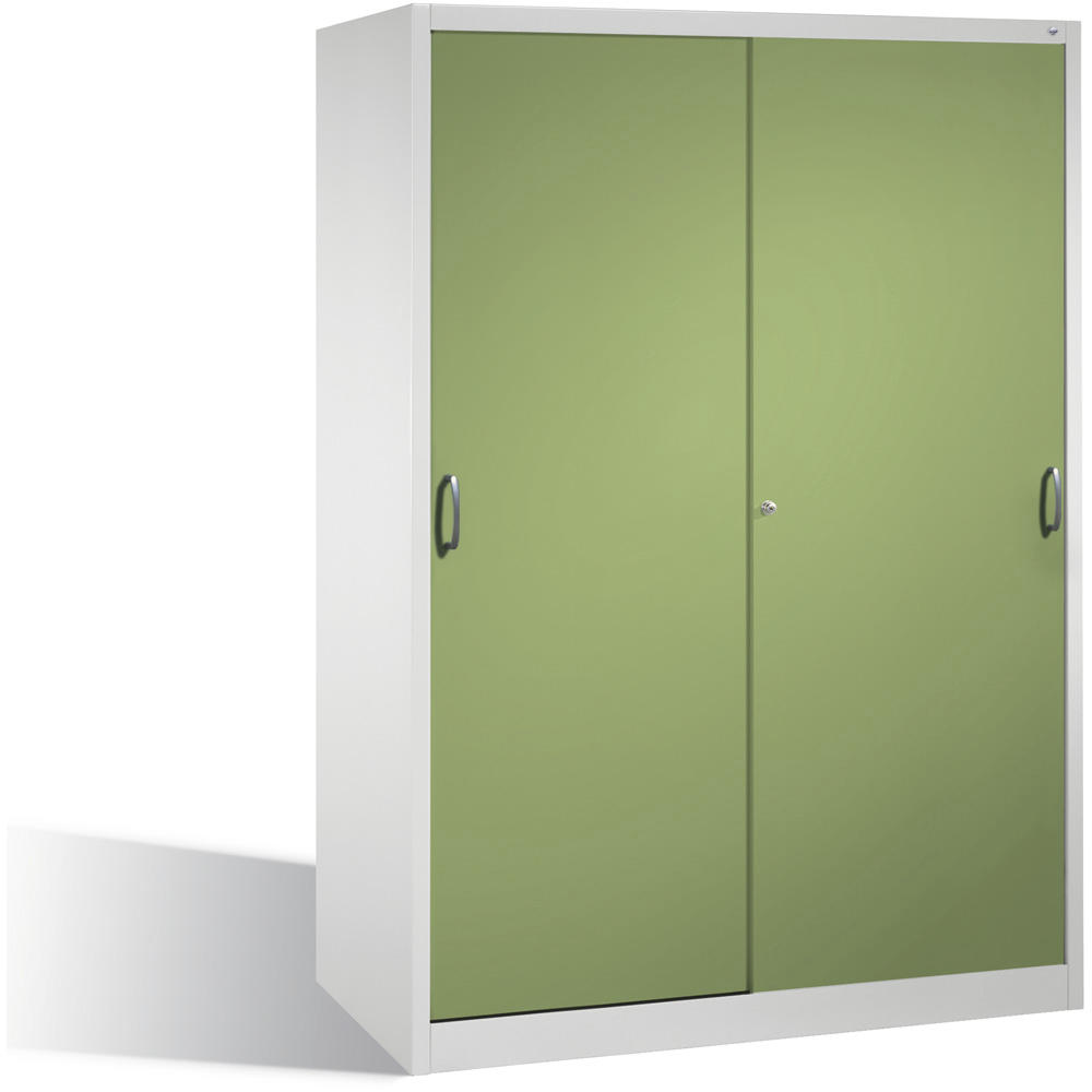 Schiebetürenschrank SYSTEM STB 100 | Resedagrün RAL 6011 | 1600 | 600