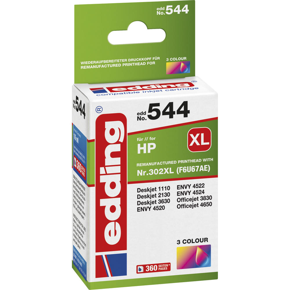 edding Tintenpatrone 18-544 wie HP 302XL F6U67AE