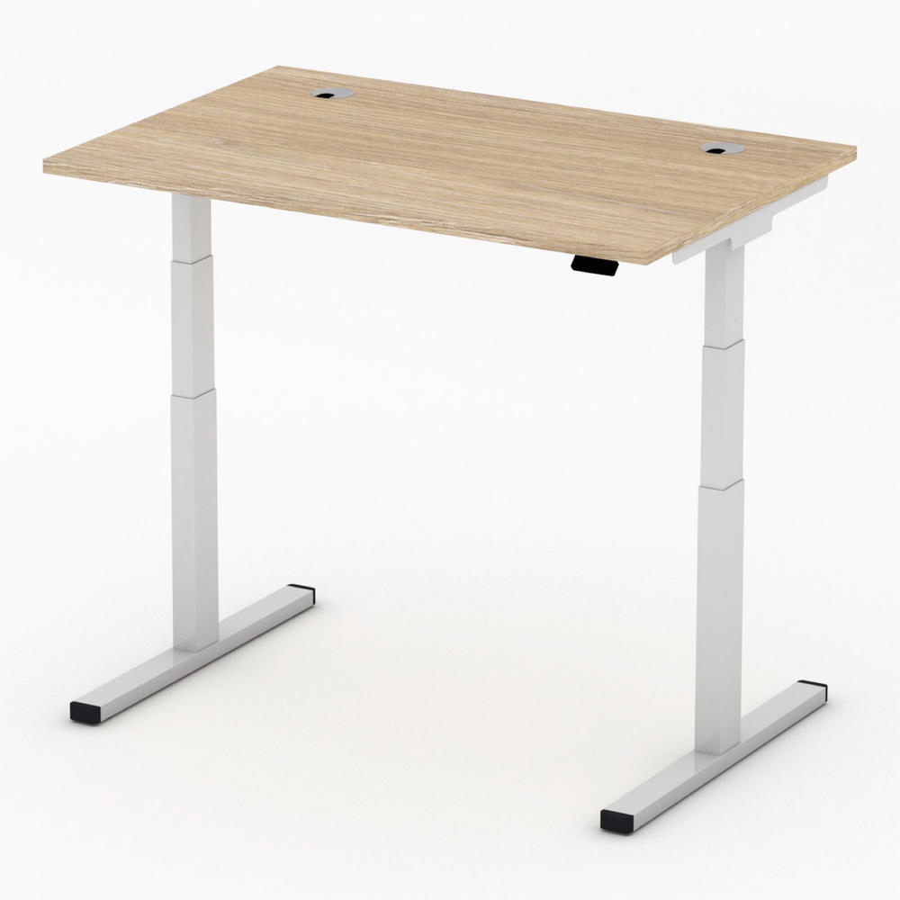 Höhenverstellbarer Schreibtisch MULTI MODUL-PRO | Eiche hell | 1200 | Alusilber