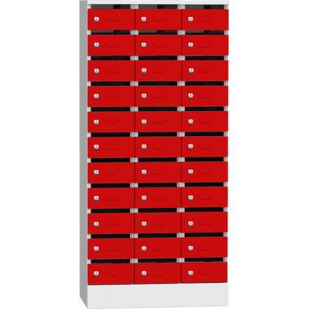 Postverteilerschrank mit 33 Fächern | Feuerrot RAL 3000 | 300