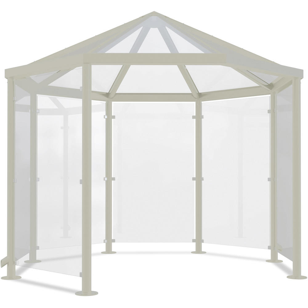 Überdachungssystem Paris, 8eck-Pavillon | Grauweiß RAL 9002
