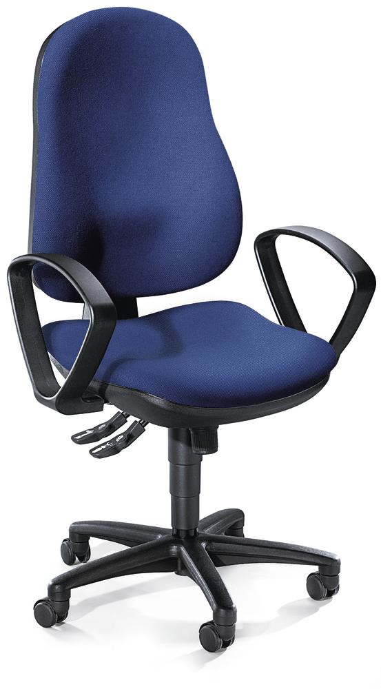 Bürostuhl COMFORT I mit Armlehnen | Blau | Schwarz | feste Armlehnen