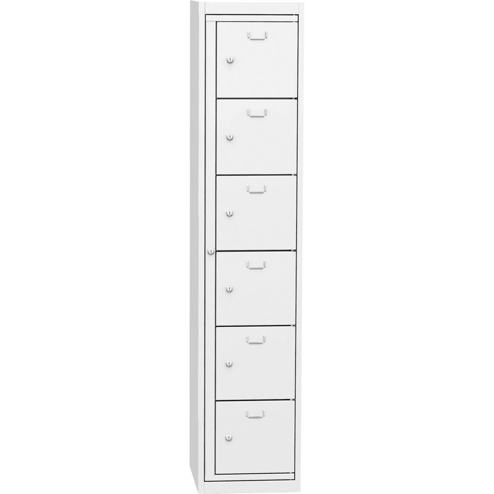 Wäscheausgabeschrank mit 6 Ausgabefächern | Lichtgrau RAL 7035 | Zylinderschloss