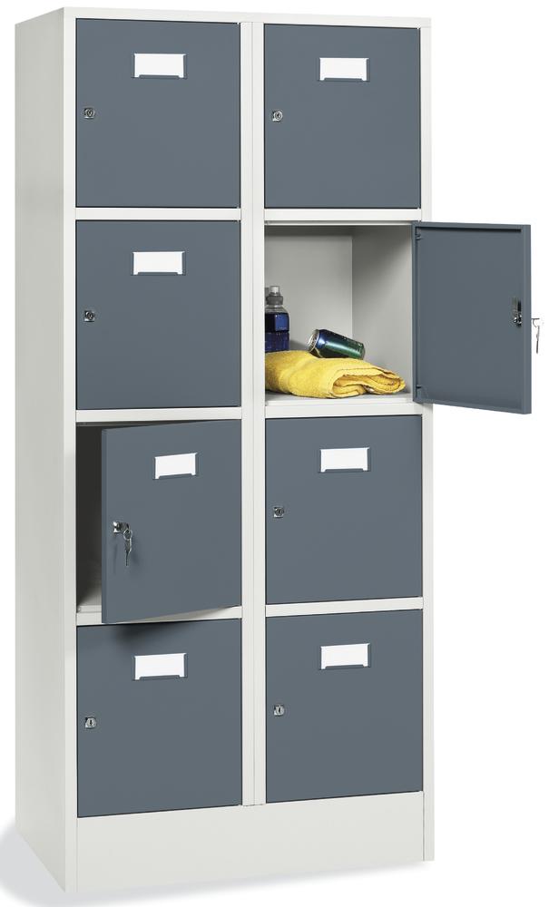 Schließfach-Stahlschrank SYSTEM SP1 COLOR | Blaugrau RAL 7031 | 400 | Zylinderschloss