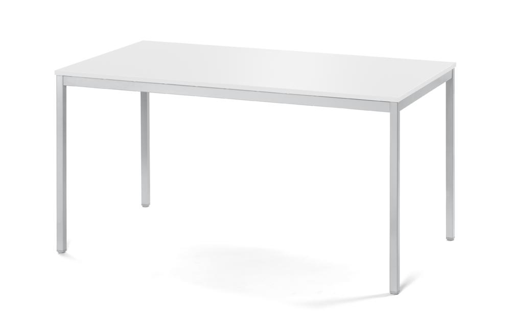 Konferenztisch MODUL | Weiß | 1600 | 800 | Alusilber RAL 9006 | Rechteck