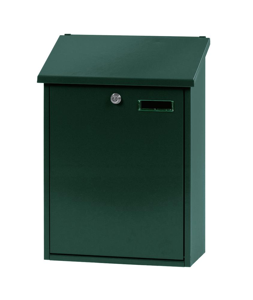 Wandbriefkasten Flensburg, extra viel Platz | Moosgrün RAL 6005