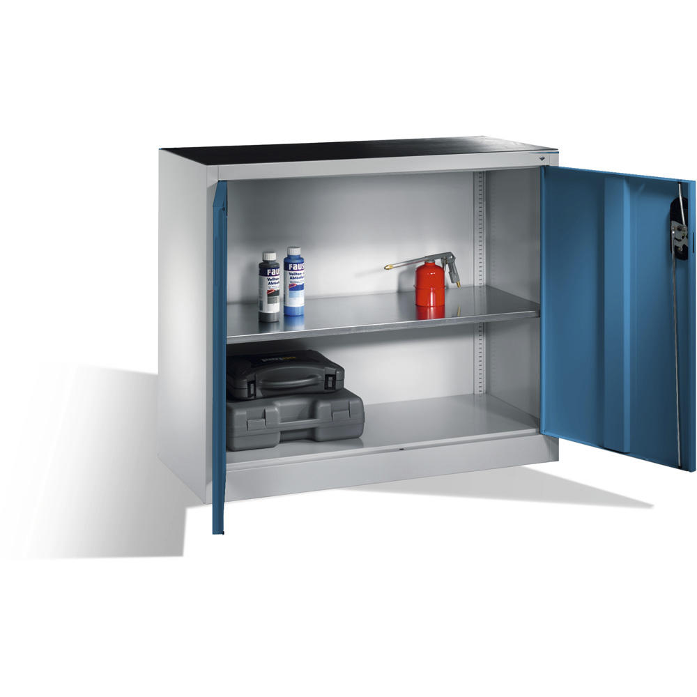 Flügeltüren-Beistellschränke SYSTEM ERGO-LOCK | Lichtblau RAL 5012 | 1200 | 500 | 110