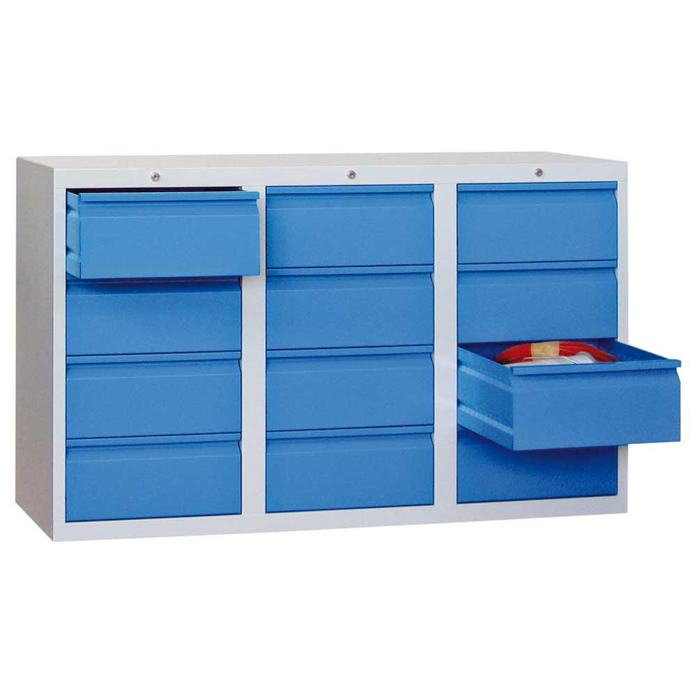 Schubladenschrank SB 300 | Lichtblau RAL 5012 | 1500 | 12 Schübe