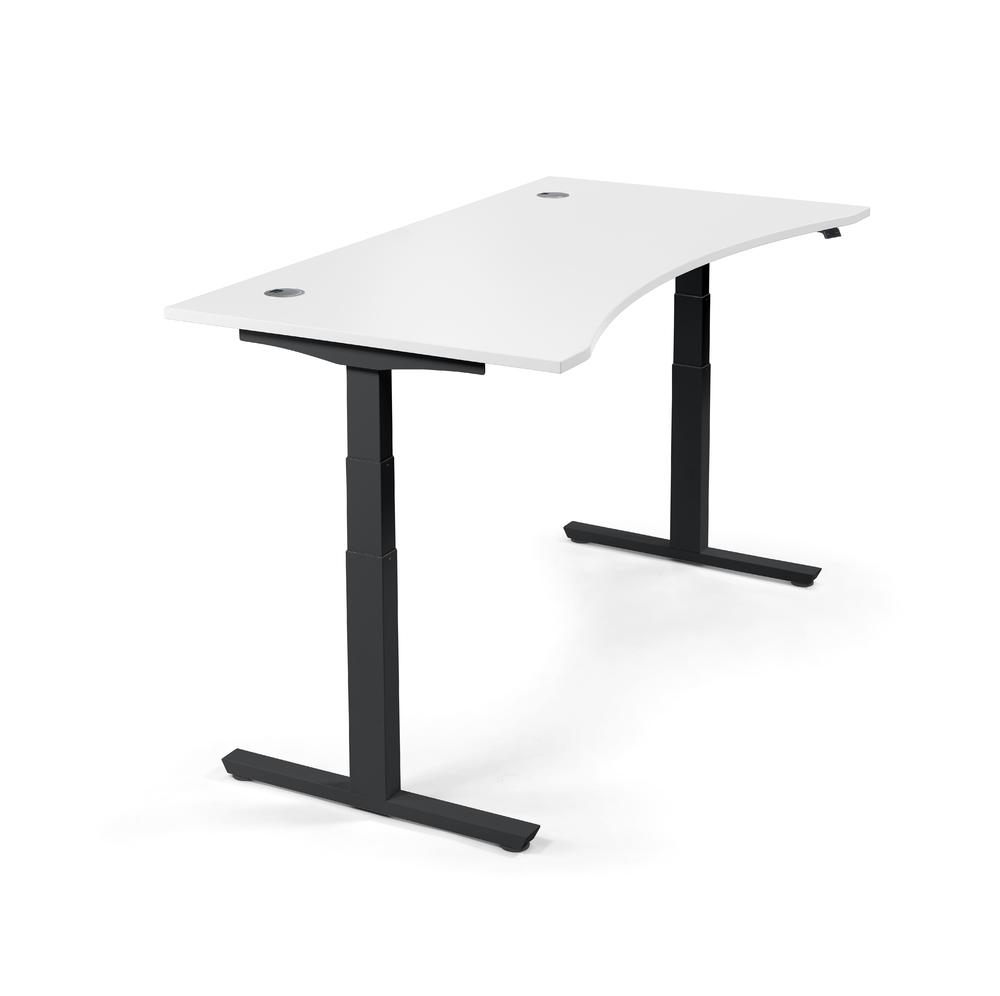 Sitz-/ Stehschreibtisch Cockpit PROFI MODUL | Weiß | 1800 | Schwarz