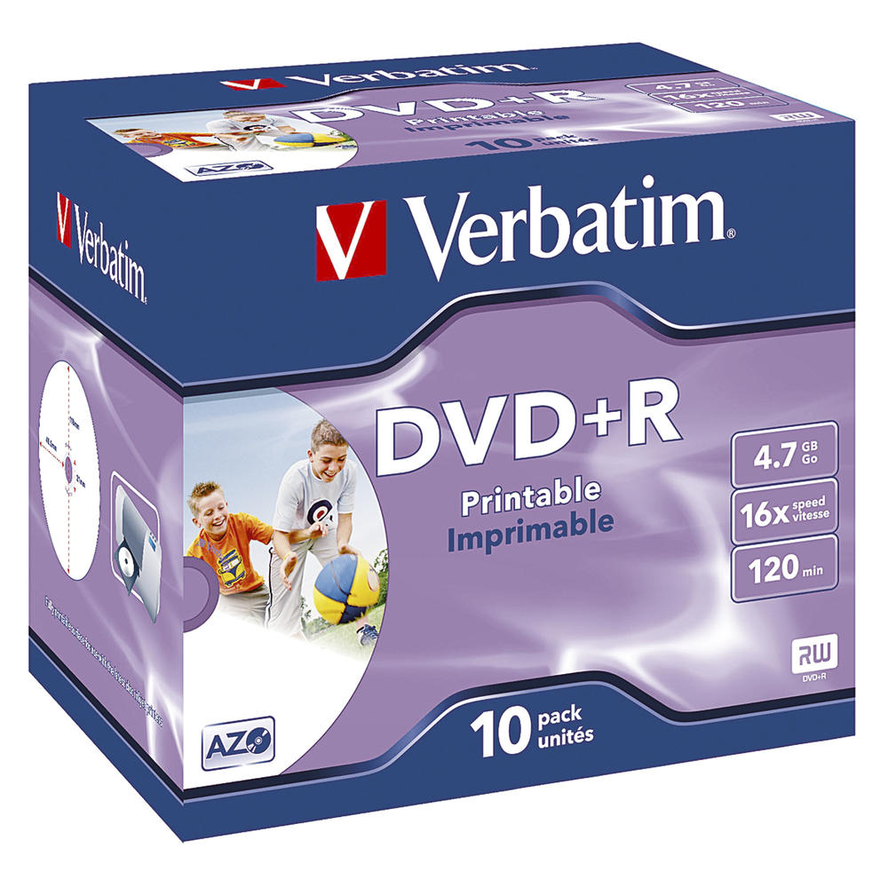 Verbatim DVD+R 43508 16x 4,7GB 120Min. Jewelcase