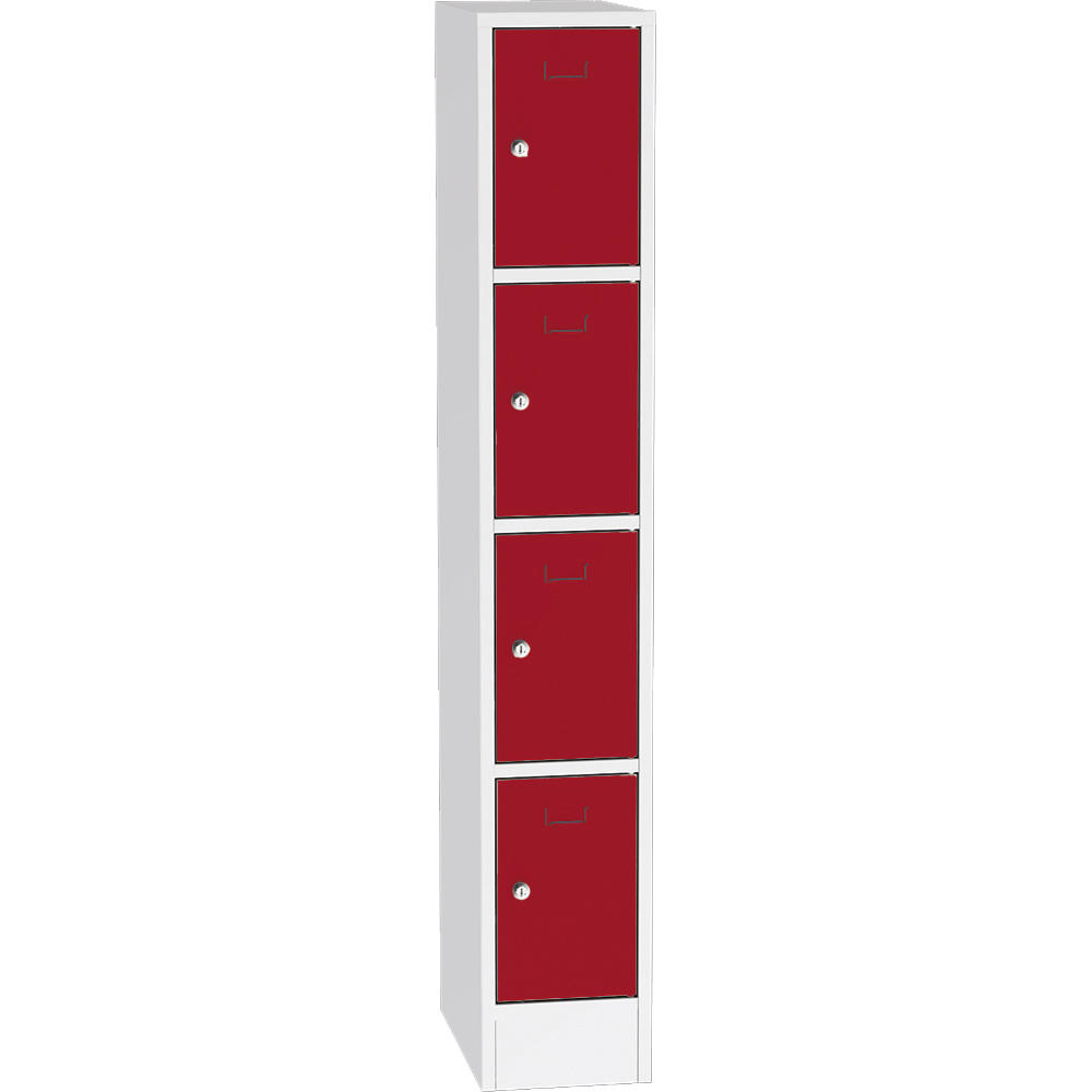 Schließfach-Stahlschrank SYSTEM SP1 COLOR | Feuerrot RAL 3000 | 300 | Zylinderschloss