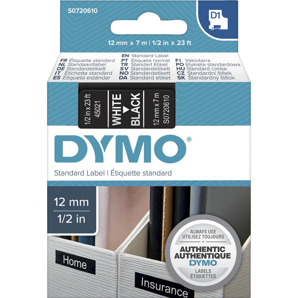 DYMO Schriftbandkassette D1 S0720610 12mmx7m ws