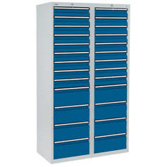 Schubladenschrank SYSTEM DTS 410 | Enzianblau RAL 5010 | 1800 | 1000 | 26 Schübe