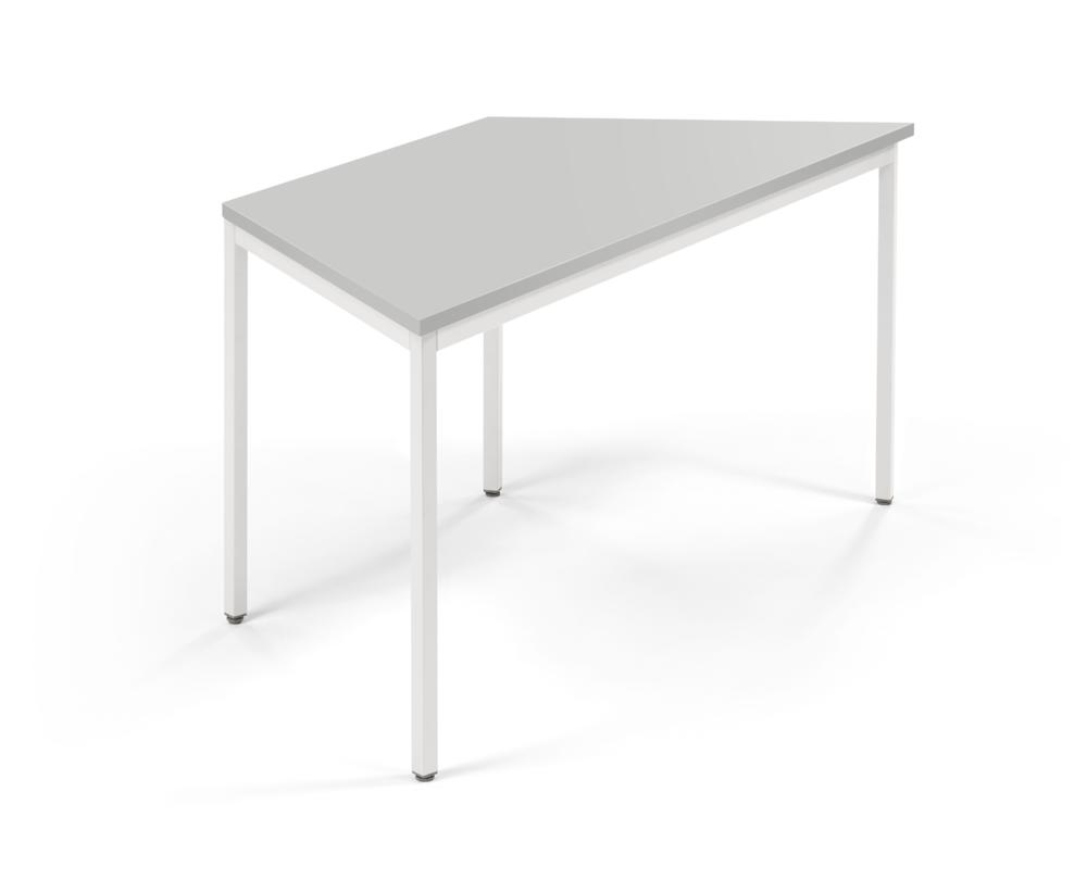 Konferenztisch PROFI MODUL | Lichtgrau | 1600 | 690 | Weiß RAL 9016 | Trapez