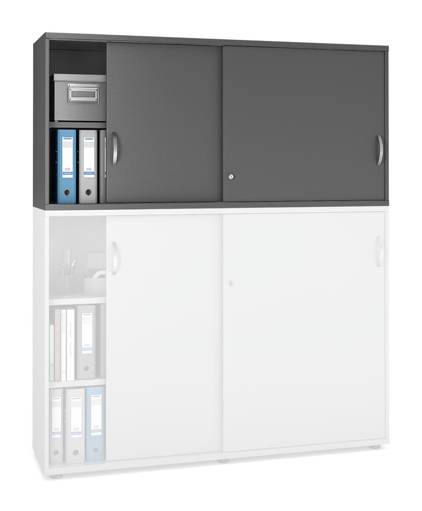 Schiebetüren-Aufsatzschrank PROFI MODUL | Anthrazit | 1600 | 750 mm (2 OH)