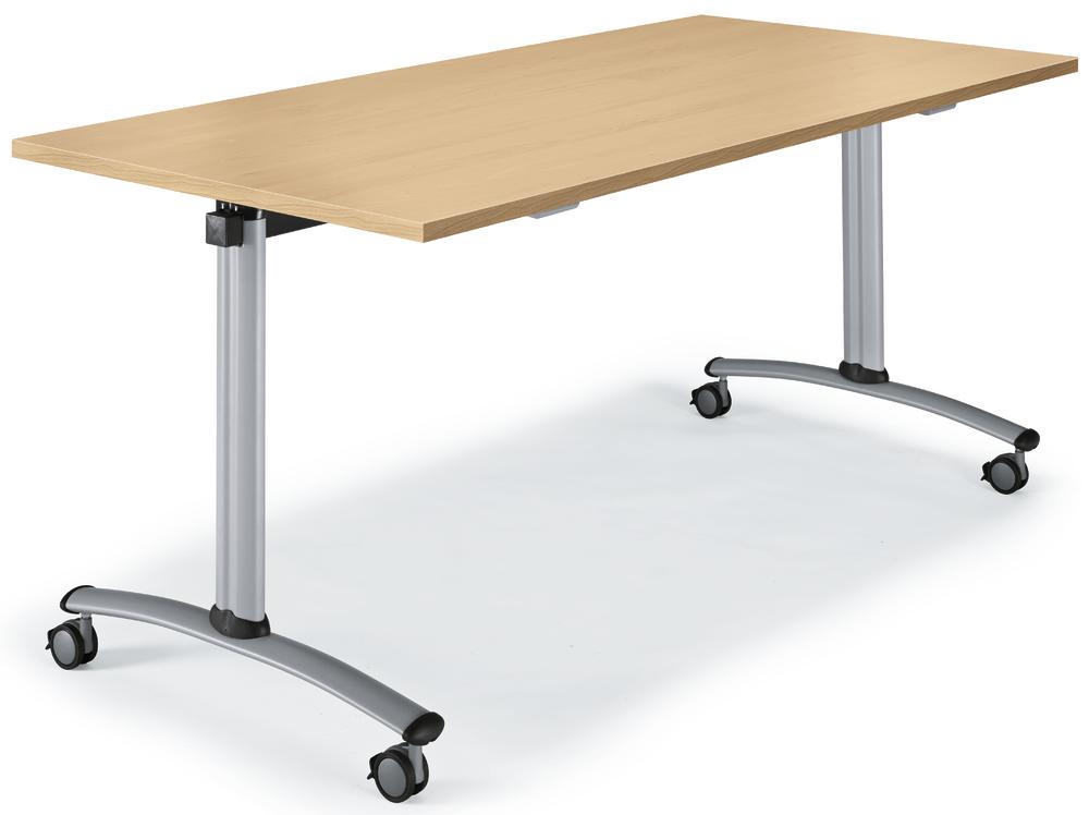 Klapptisch MODUL mit Rollen | Buchedekor | 1600 | Hellgrau
