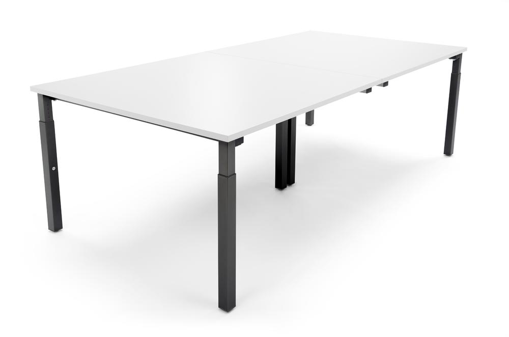 Konferenztisch System MODUL | Weiß | 2400 | 1200 | Tiefschwarz RAL 9005