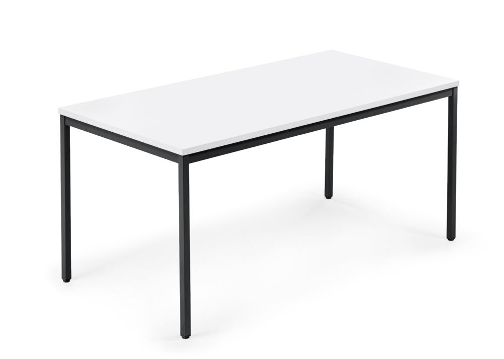 Konferenztisch MODUL | Weiß | 1600 | 800 | Tiefschwarz RAL 9005 | Rechteck