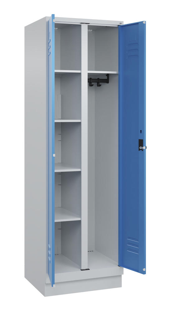 Kleider- u. Wäscheschrank, mit Sockel | Lichtblau RAL 5012 | mit Sockel | Lichtgrau RAL 7035 | 300
